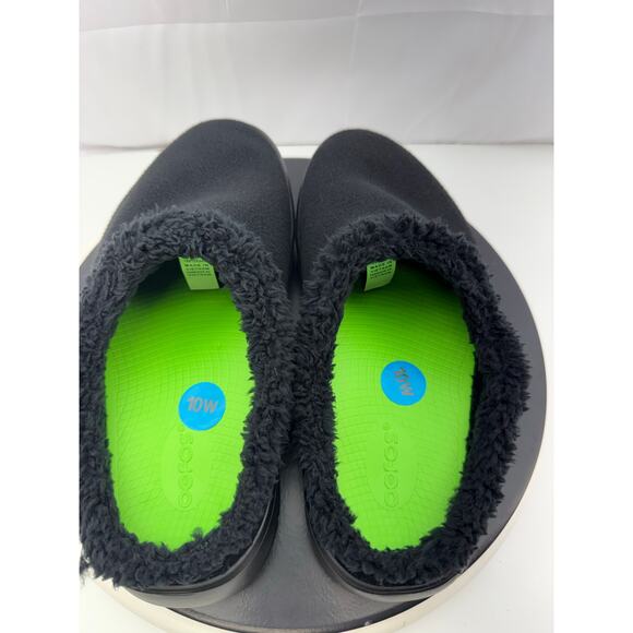 Oofos Oocoozie Mule Mens Size 10 Black Sherpa Comfort Recovery Slip On Shoes main image 5